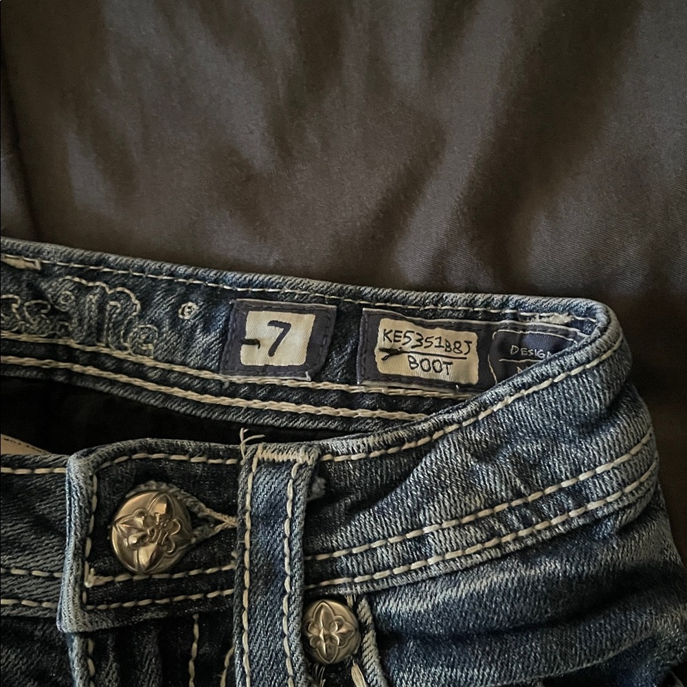 Miss Me Kids Dark Blue Embellished Boot Cut Jeans - Picture 2 of 3